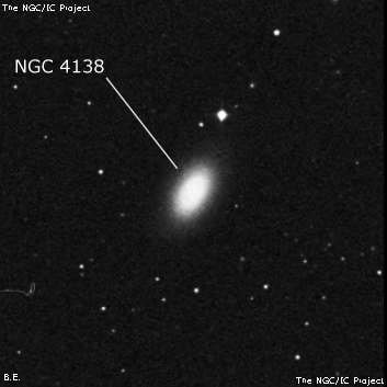 NGC 4138 - линзовидная галактика. Описание NGC 4138:, Галактика в созвездии Гончие Псы