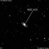 NGC 415 - спиральная галактика с баром. Описание NGC 415:, Галактика в созвездии Скульптор