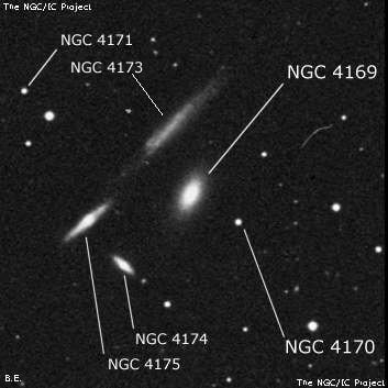 NGC 4169 - линзовидная галактика. Описание NGC 4169:, Галактика в созвездии Волосы Вероники