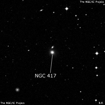 NGC 417 - спиральная галактика с баром. Описание NGC 417:, Галактика в созвездии Кит
