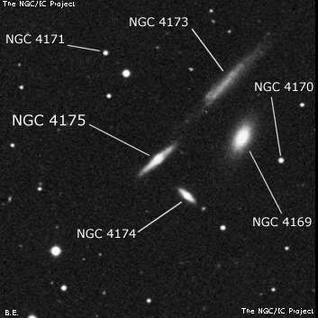 NGC 4175 - галактика. Описание NGC 4175:, Галактика в созвездии Волосы Вероники