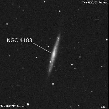 NGC 4183 - спиральная галактика. Описание NGC 4183:, Галактика в созвездии Гончие Псы