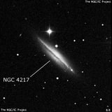 NGC 4217 - спиральная галактика. Описание NGC 4217:, Галактика в созвездии Гончие Псы