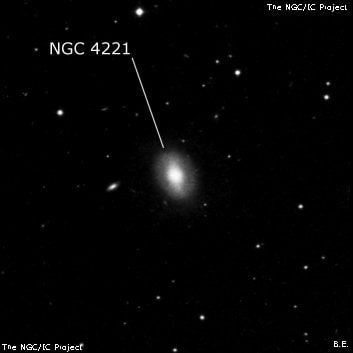 NGC 4221 - спиральная галактика с баром. Описание NGC 4221:, Галактика в созвездии Дракон