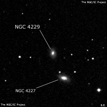 NGC 4229 - линзовидная галактика. Описание NGC 4229:, Галактика в созвездии Гончие Псы