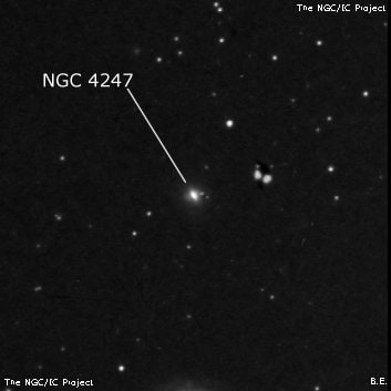 NGC 4247 - спиральная галактика с баром. Описание NGC 4247:, Галактика в созвездии Дева