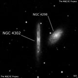 NGC 4302 - спиральная галактика. Описание NGC 4302:, Галактика в созвездии Волосы Вероники