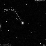 NGC 4308 - эллиптическая галактика. Описание NGC 4308:, Галактика в созвездии Волосы Вероники