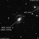 NGC 4319 - спиральная галактика с баром. Описание NGC 4319:, Объект глубокого космоса в созвездии Дракон