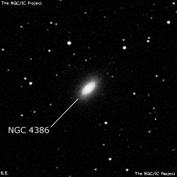 NGC 4386 - спиральная галактика с баром. Описание NGC 4386:, Галактика в созвездии Дракон