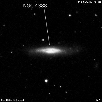 NGC 4388 - спиральная галактика. Описание NGC 4388:, Галактика в созвездии Дева