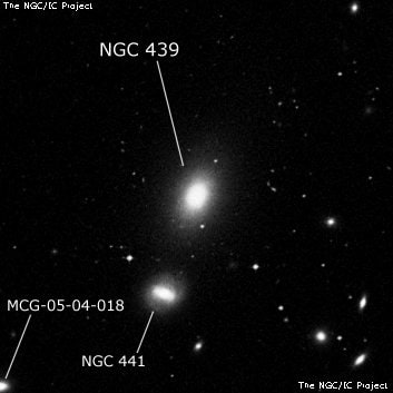 NGC 439 - спиральная галактика с баром. Описание NGC 439:, Галактика в созвездии Скульптор