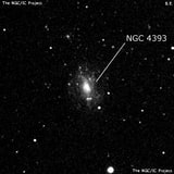 NGC 4393 - спиральная галактика с баром. Описание NGC 4393:, Галактика в созвездии Волосы Вероники