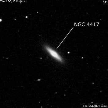 NGC 4417 - спиральная галактика с баром. Описание NGC 4417:, Галактика в созвездии Дева