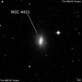 NGC 4421 - спиральная галактика с баром. Описание NGC 4421:, Галактика в созвездии Волосы Вероники