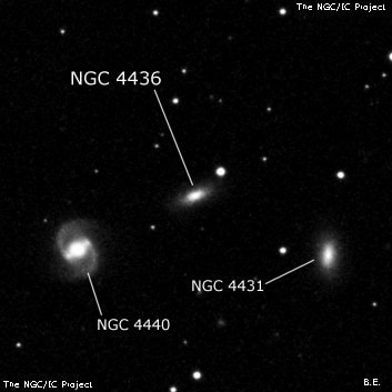 NGC 4436 - линзовидная галактика. Описание NGC 4436:, Галактика в созвездии Дева