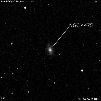 NGC 4475 - спиральная галактика с баром. Описание NGC 4475:, Галактика в созвездии Волосы Вероники
