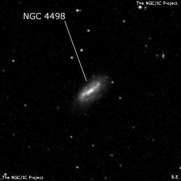 NGC 4498 - спиральная галактика с баром. Описание NGC 4498:, Галактика в созвездии Волосы Вероники