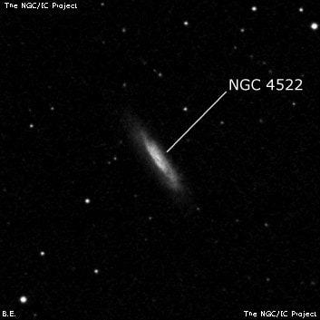 NGC 4522 - спиральная галактика с баром. Описание NGC 4522:, Галактика в созвездии Дева