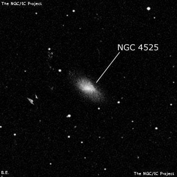 NGC 4525 - спиральная галактика с баром. Описание NGC 4525:, Галактика в созвездии Волосы Вероники