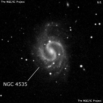 NGC 4535 - спиральная галактика с баром. Описание NGC 4535:, Галактика в созвездии Дева