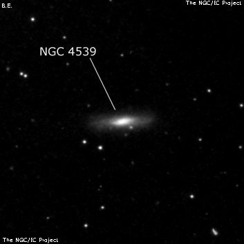 NGC 4539 - спиральная галактика с баром. Описание NGC 4539:, Галактика в созвездии Волосы Вероники