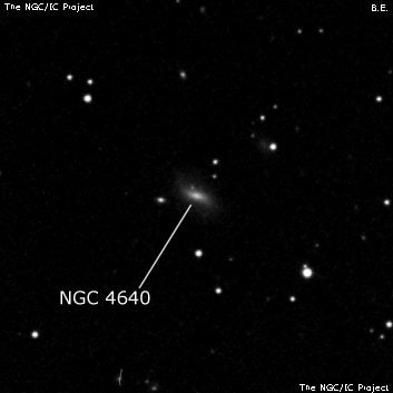 NGC 4640 - спиральная галактика с баром. Описание NGC 4640:, Галактика в созвездии Дева
