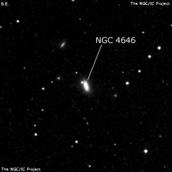 NGC 4646 - линзовидная галактика. Описание NGC 4646:, Галактика в созвездии Большая Медведица
