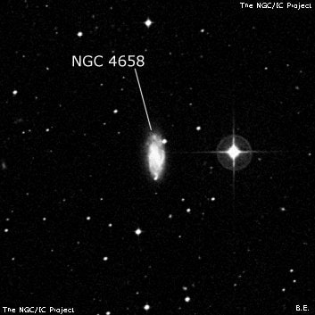 NGC 4658 - спиральная галактика с баром. Описание NGC 4658:, Галактика в созвездии Дева