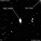 NGC 4668 - спиральная галактика с баром. Описание NGC 4668:, Галактика в созвездии Дева