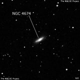 NGC 4674 - спиральная галактика с баром. Описание NGC 4674:, Галактика в созвездии Дева