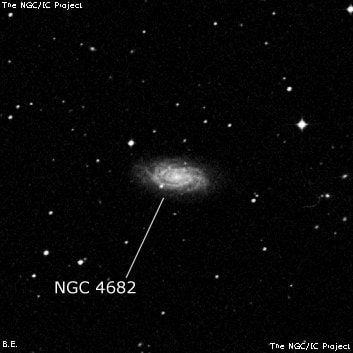 NGC 4682 - спиральная галактика с баром. Описание NGC 4682:, Галактика в созвездии Дева