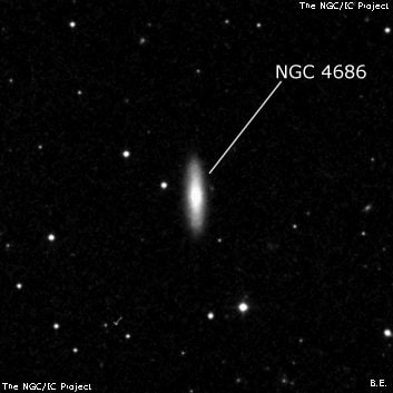 NGC 4686 - спиральная галактика. Описание NGC 4686:, Галактика в созвездии Большая Медведица