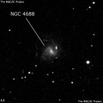 NGC 4688 - спиральная галактика с баром. Описание NGC 4688:, Галактика в созвездии Дева