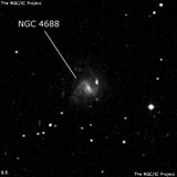NGC 4688 - спиральная галактика с баром. Описание NGC 4688:, Галактика в созвездии Дева
