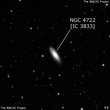 NGC 4722 - линзовидная галактика. Описание NGC 4722:, Галактика в созвездии Ворон