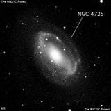 NGC 4725 - спиральная галактика с баром. Описание NGC 4725:, Галактика в созвездии Волосы Вероники