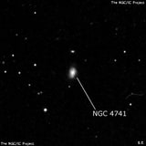 NGC 4741 - спиральная галактика. Описание NGC 4741:, Галактика в созвездии Гончие Псы