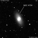 NGC 4754 - спиральная галактика с баром. Описание NGC 4754:, Галактика в созвездии Дева