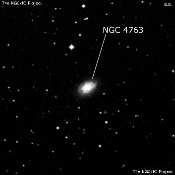 NGC 4763 - спиральная галактика с баром. Описание NGC 4763:, Галактика в созвездии Ворон