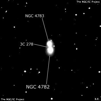 NGC 4782 - эллиптическая галактика. Описание NGC 4782:, Галактика в созвездии Ворон