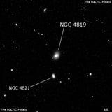 NGC 4819 - спиральная галактика с баром. Описание NGC 4819:, Галактика в созвездии Волосы Вероники