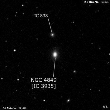 NGC 4849 - линзовидная галактика. Описание NGC 4849:, Галактика в созвездии Волосы Вероники