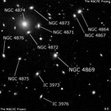 NGC 4869 - эллиптическая галактика. Описание NGC 4869:, Галактика в созвездии Волосы Вероники