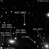NGC 4883 - спиральная галактика с баром. Описание NGC 4883:, Галактика в созвездии Волосы Вероники