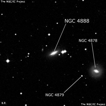 NGC 4888 - спиральная галактика. Описание NGC 4888:, Галактика в созвездии Дева