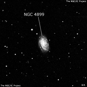 NGC 4899 - спиральная галактика с баром. Описание NGC 4899:, Галактика в созвездии Дева