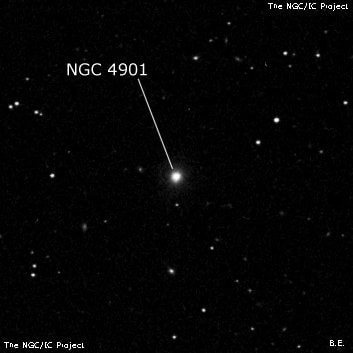NGC 4901 - спиральная галактика. Описание NGC 4901:, Галактика в созвездии Гончие Псы