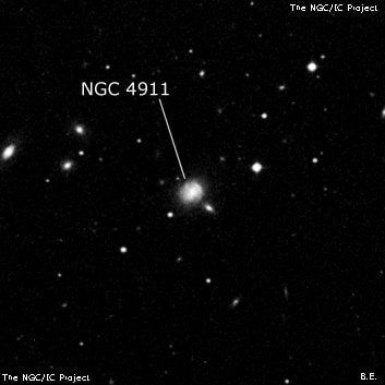 NGC 4911 - спиральная галактика с баром. Описание NGC 4911:, Галактика в созвездии Волосы Вероники
