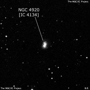 NGC 4920 - галактика неправильной формы. Описание NGC 4920:, Галактика в созвездии Дева